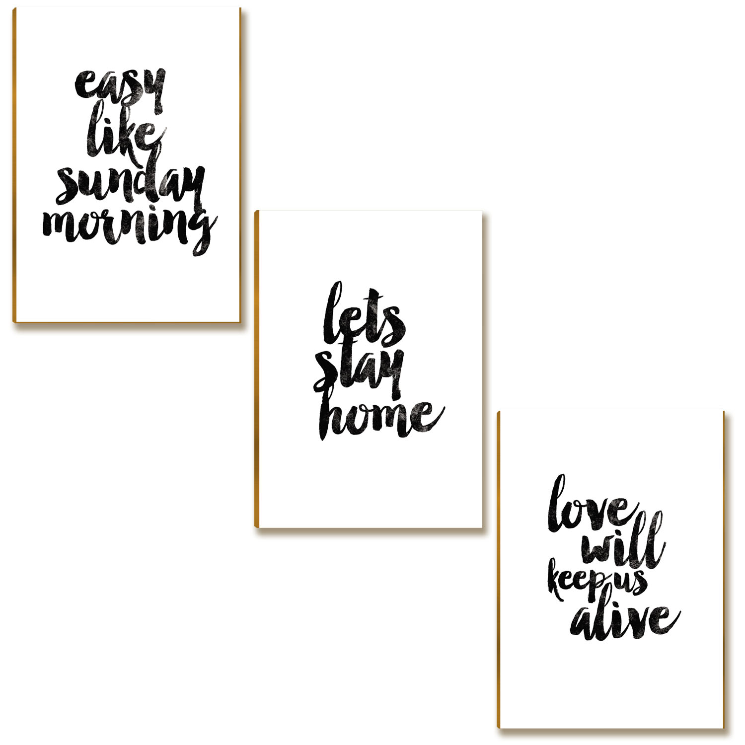 Kit 3 Placas MDF Frases Easy Like Sunday Morning A4 FS3