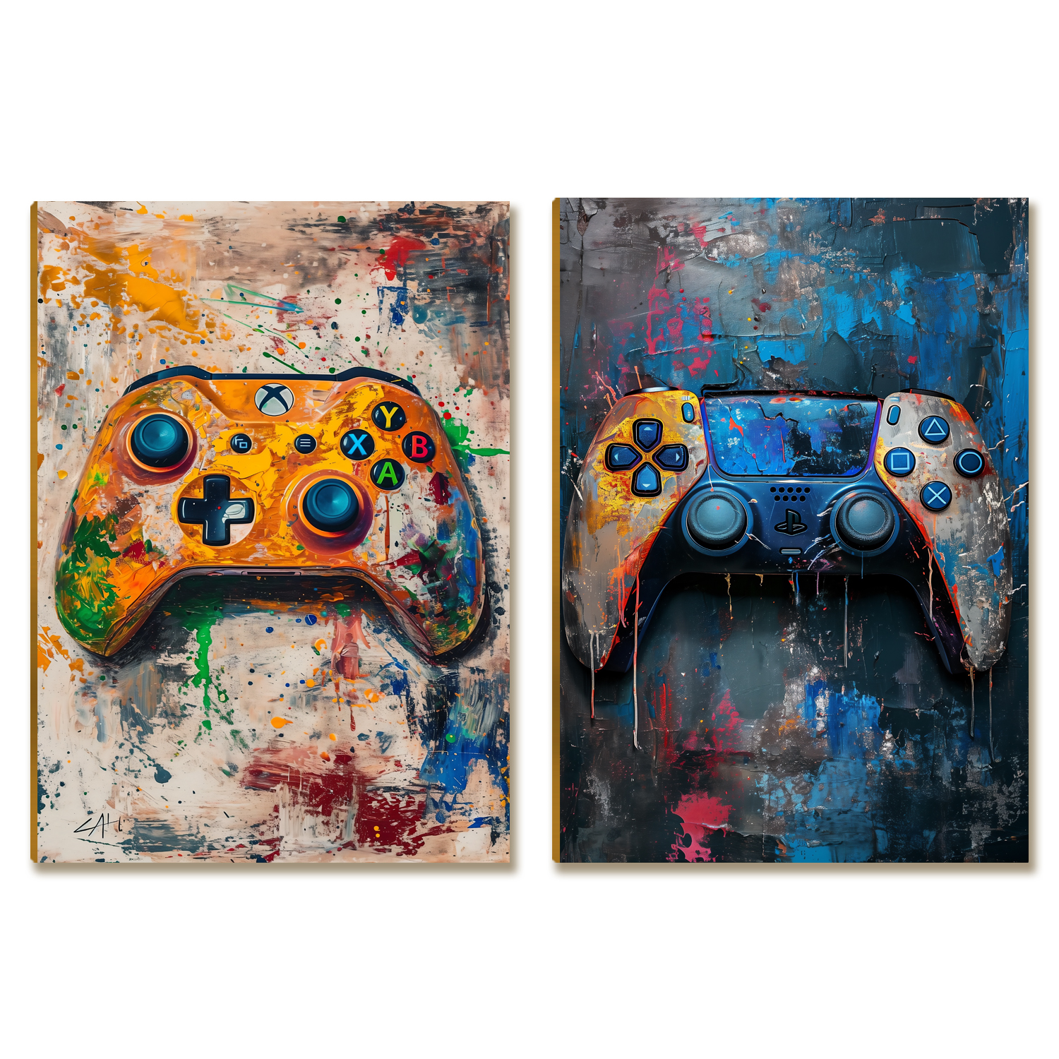Kit 2 Placas MDF Gamer Setup Controles Parede Moderna A4
