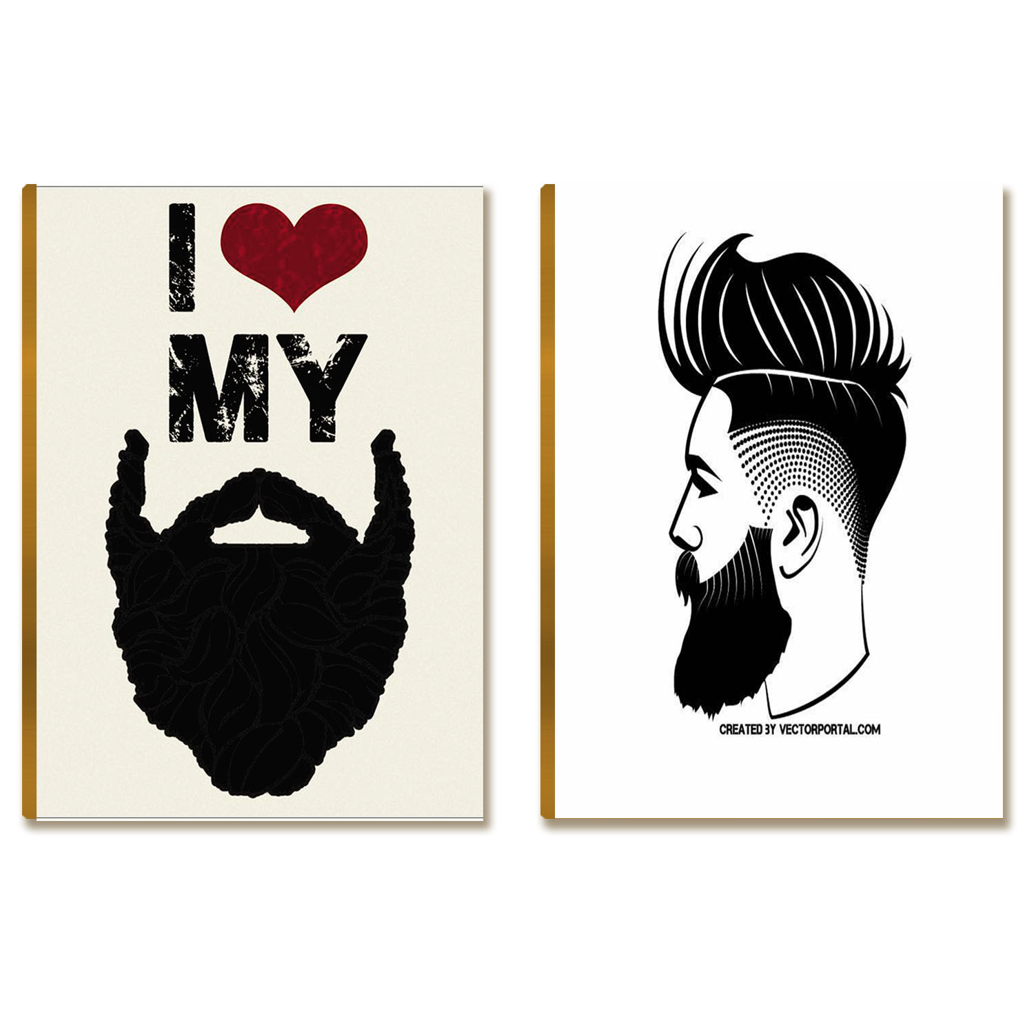 Kit 2 Placas Decorativa Barbearia MDF I Love my Beard BR31