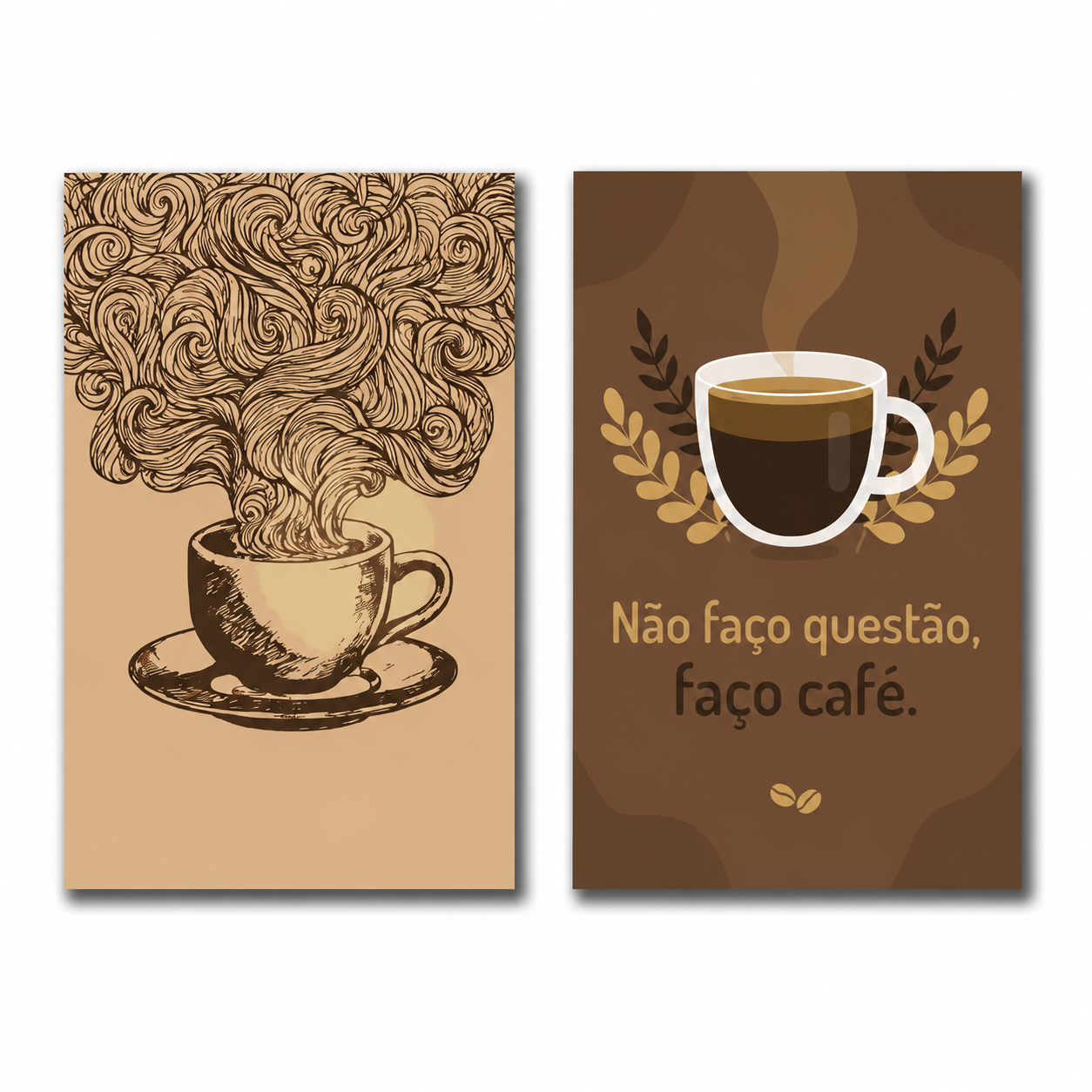 Kit 02 Quadro Decoração Placa MDF Tam A4 Copa Cozinha Café Cor:CZ4