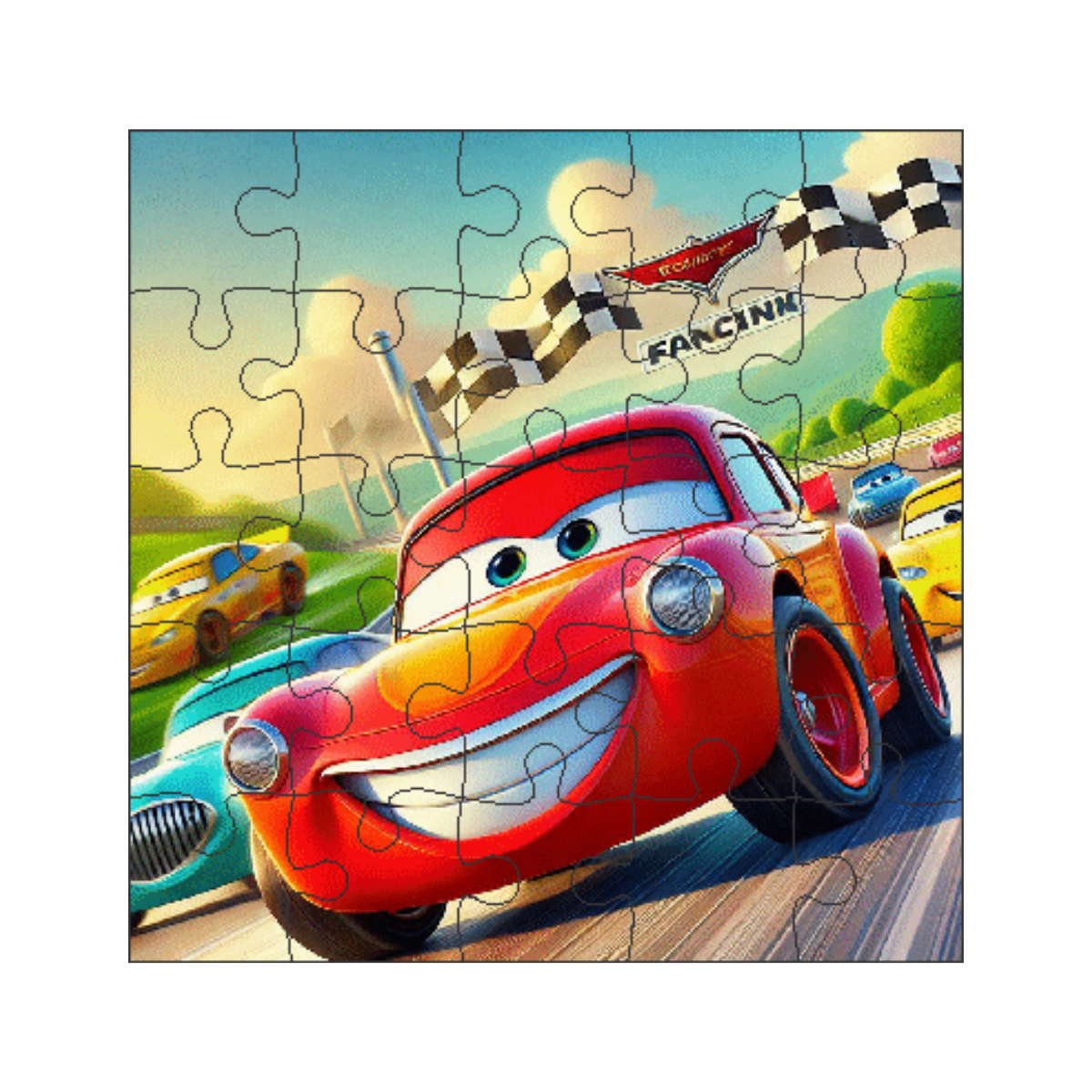 Kit 6 Jogos Quebra Cabeca Infantil  25 pecas desenho animado Desenho:Carros 1