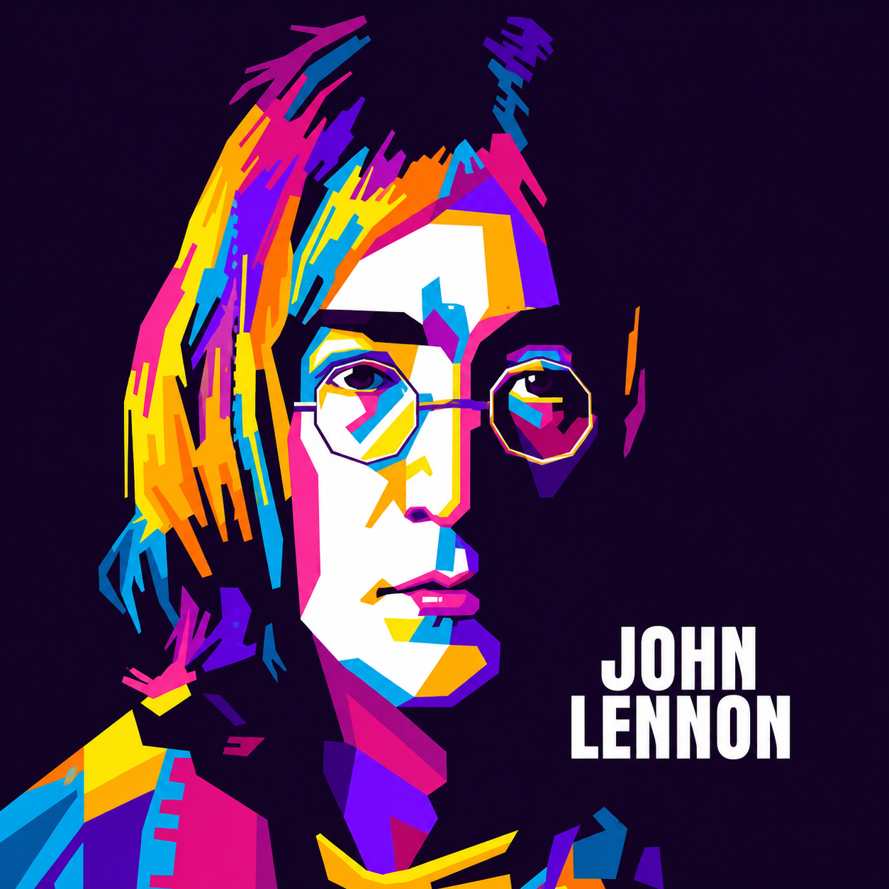 Quadro Placa MDF a4 Decorativo Musica Personalidades 80's Cor:John Lennon
