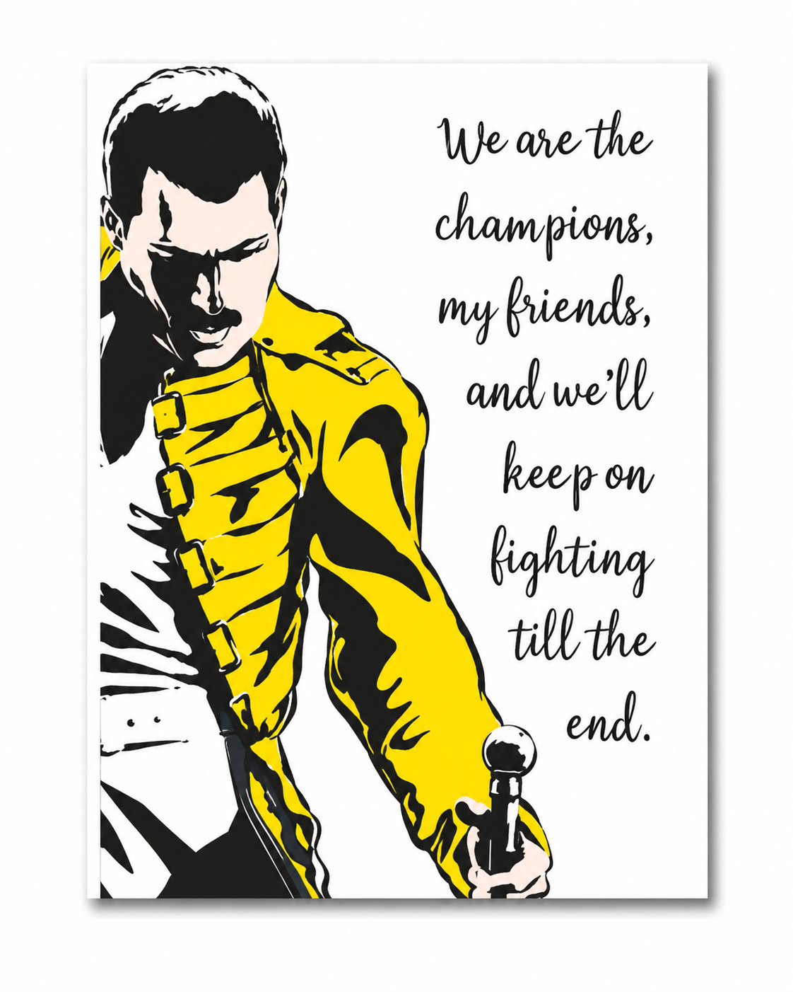 Quadro Placa MDF a4 Decorativo Musica Personalidades 80's Cor:Freddie Mercury