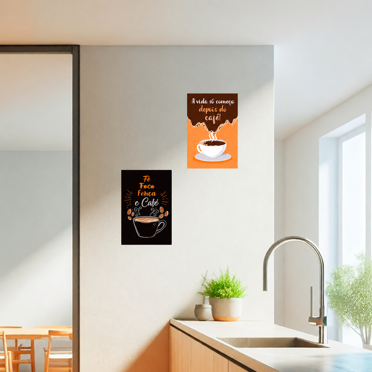 Kit 10 Quadros Decoração Placa MDF Cozinha Restaurante Café Cor:CZ17