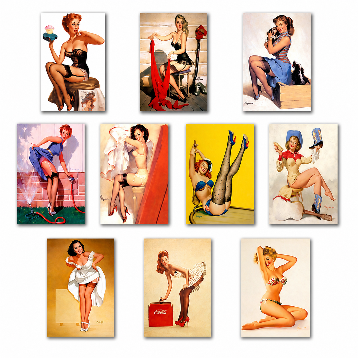Kit 10 Pçs Quadros Placas MDF Pin-Up Decoração Parede Casa