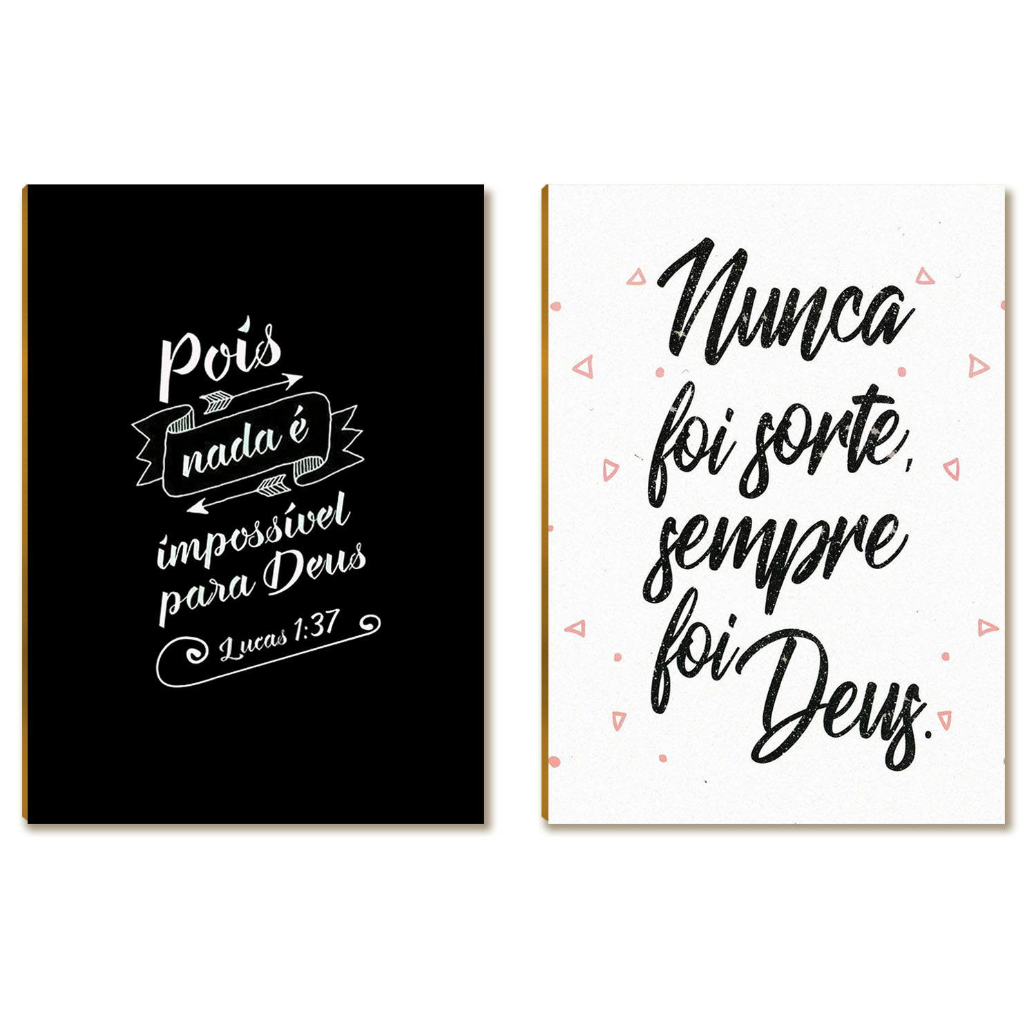 Kit 2 Placas MDF Frases Religiosas Fé Deus Decoração A4 FE6