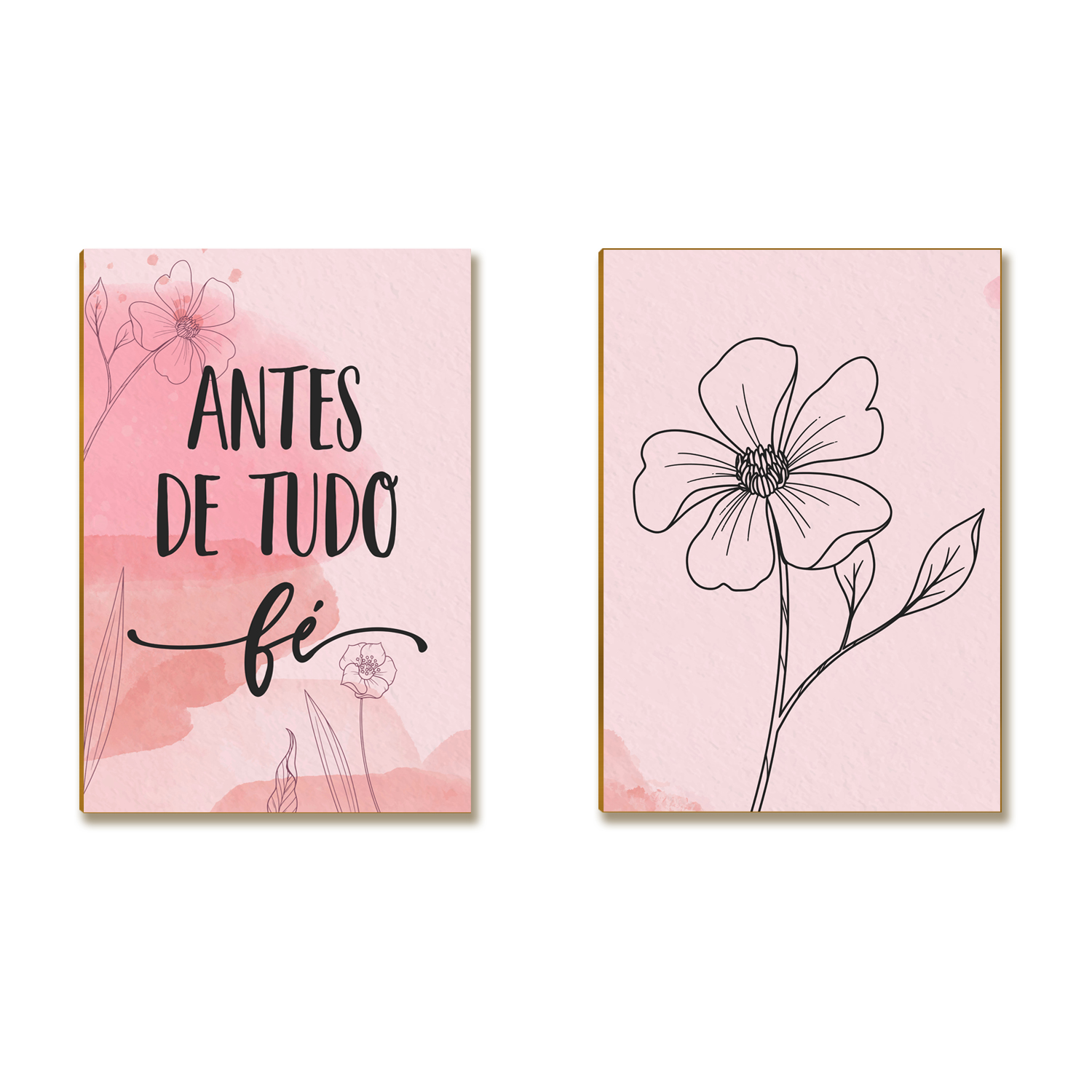 Kit 02 Placas MDF Antes de Tudo Fé Decoração Parede Tam A4