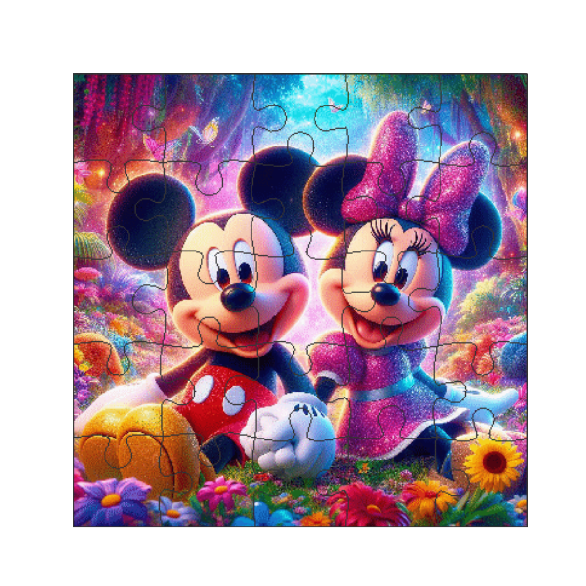 Kit 6 Jogos Quebra Cabeca Infantil  25 pecas desenho animado Desenho:Mickey