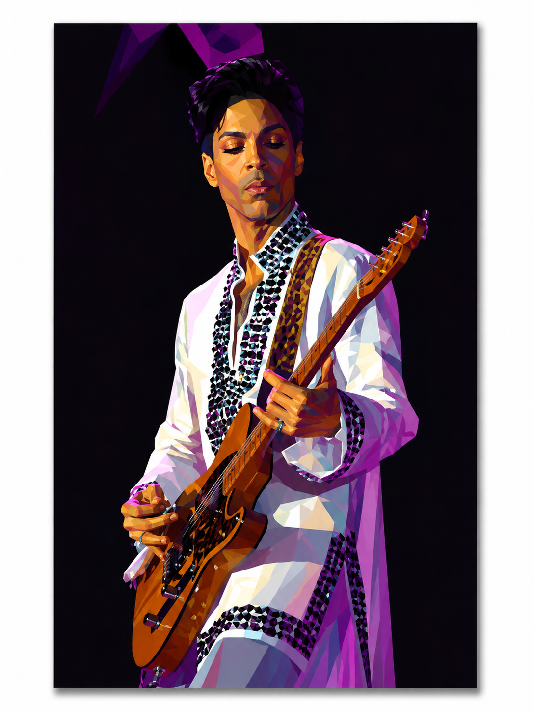 Quadro Placa MDF a4 Decorativo Musica Personalidades 80's Cor:Prince