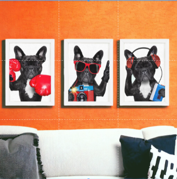 Kit 3 Quadros Decorativos Com Moldura em Madeira A3 Sala Quarto