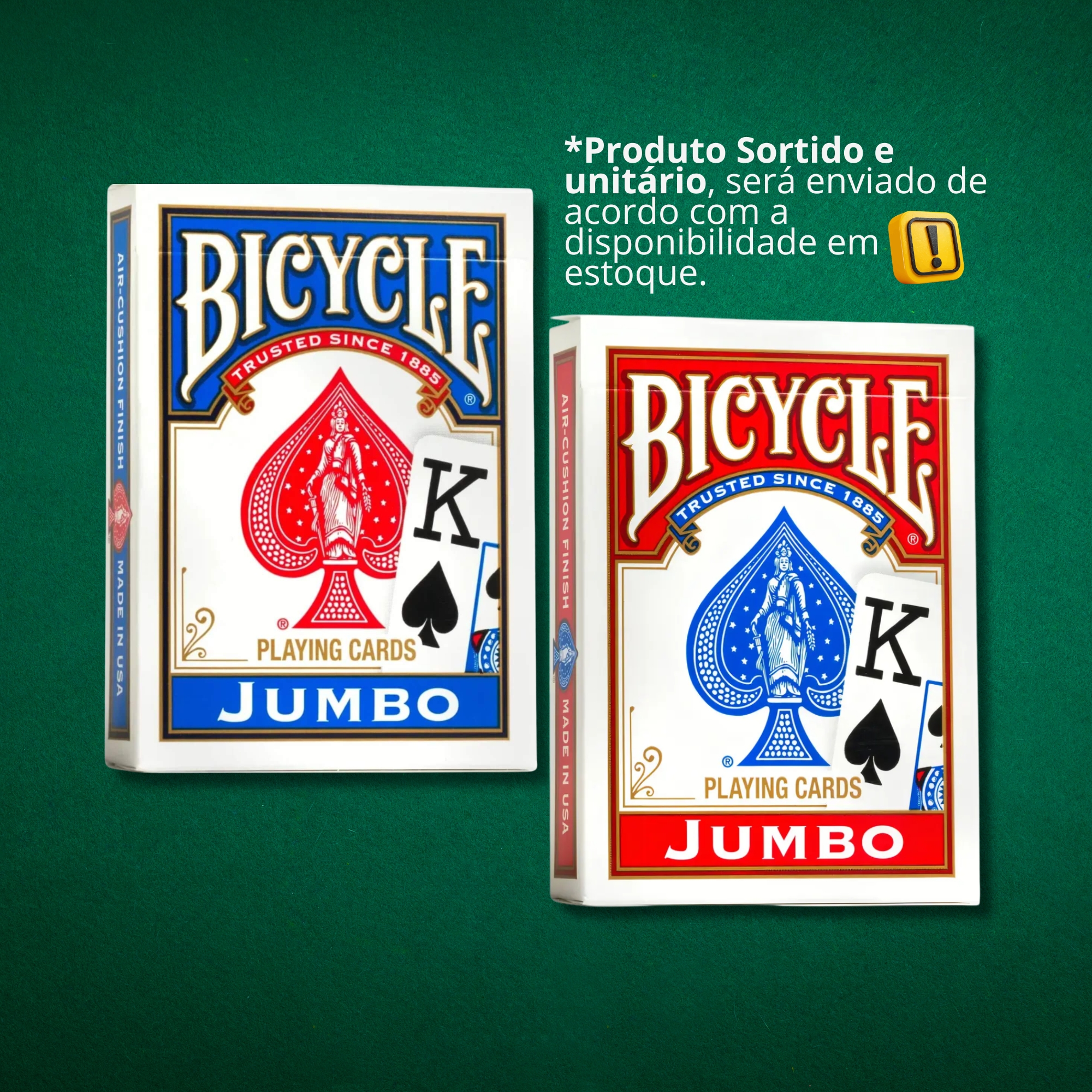 Baralho Bicycle Jumbo Index com 52 Cartas + 2 Curingas - Sortido e Unitário Copag - 83546