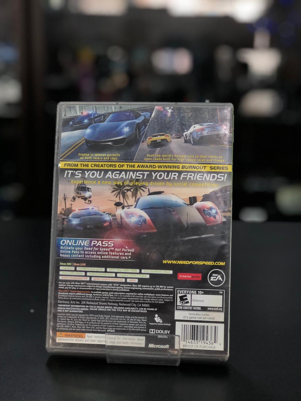 Need for Speed Hot Pursuit Platinum Xbox 360 Original Fisico