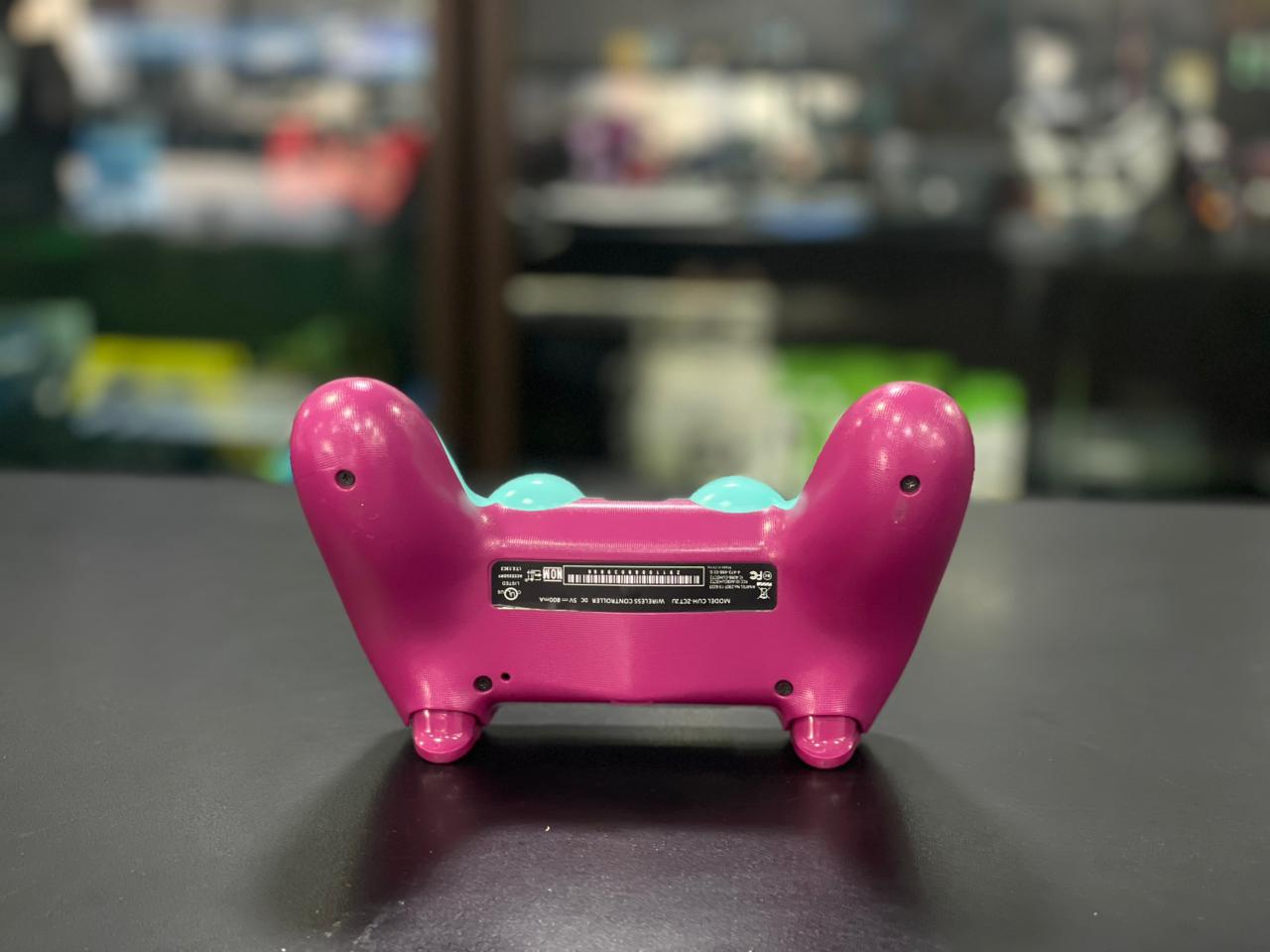 Controle PlayStation 4 sem fio verde e roxo primeira linha