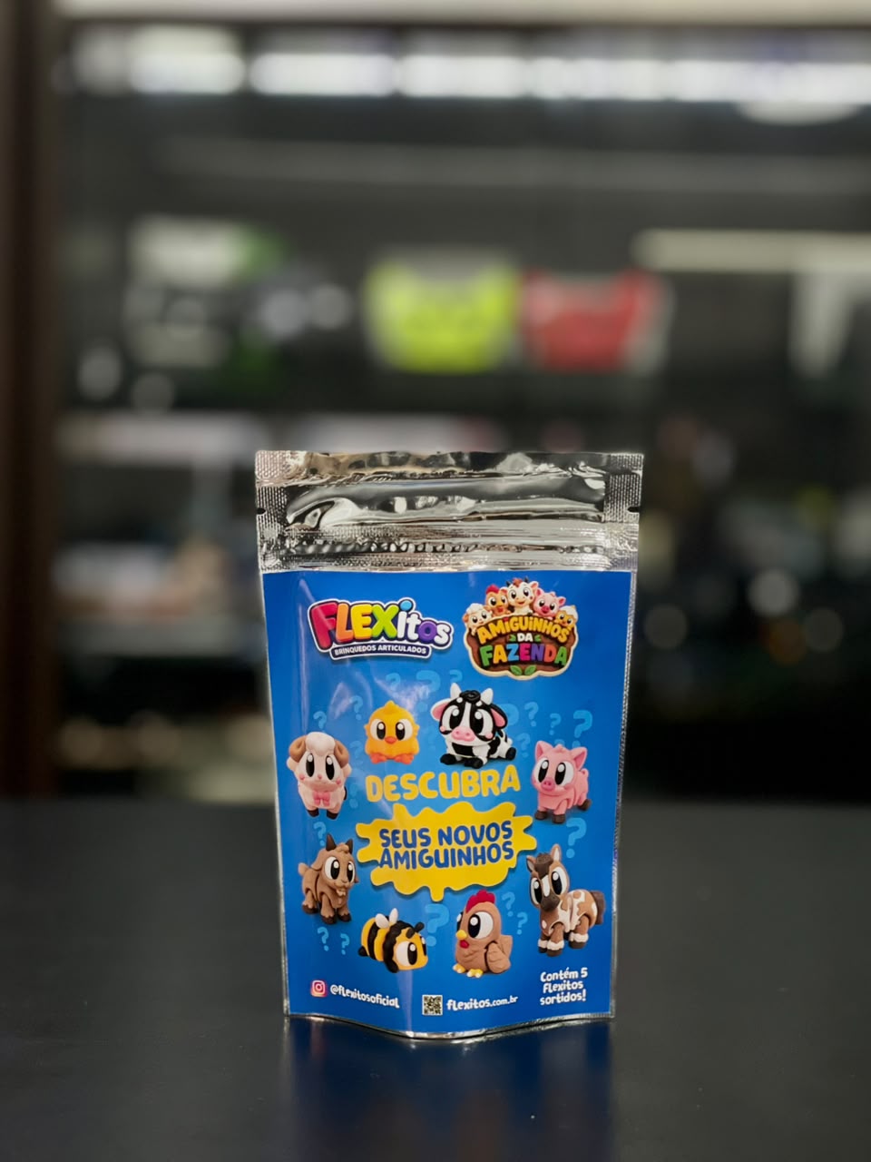 Kit 5 Mini Animais Articulados Surpresa Brinquedo Infantil Colecionável