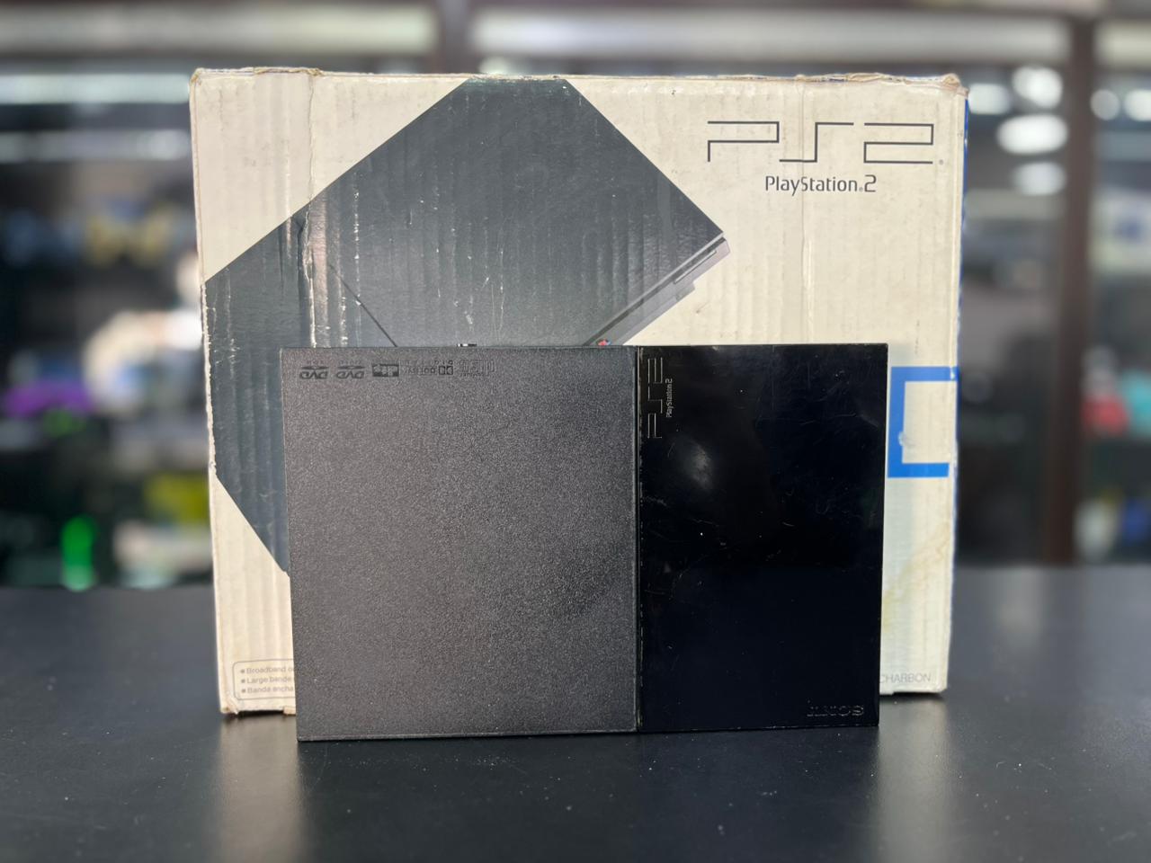 PLAYSTATION 2 SLIM O.P.L 64GB + 02 CONTROLES ORIGINAIS + 02 MEMORY CARDS + HDMI + JOGOS + CAIXA  PRONTO PARA JOGAR