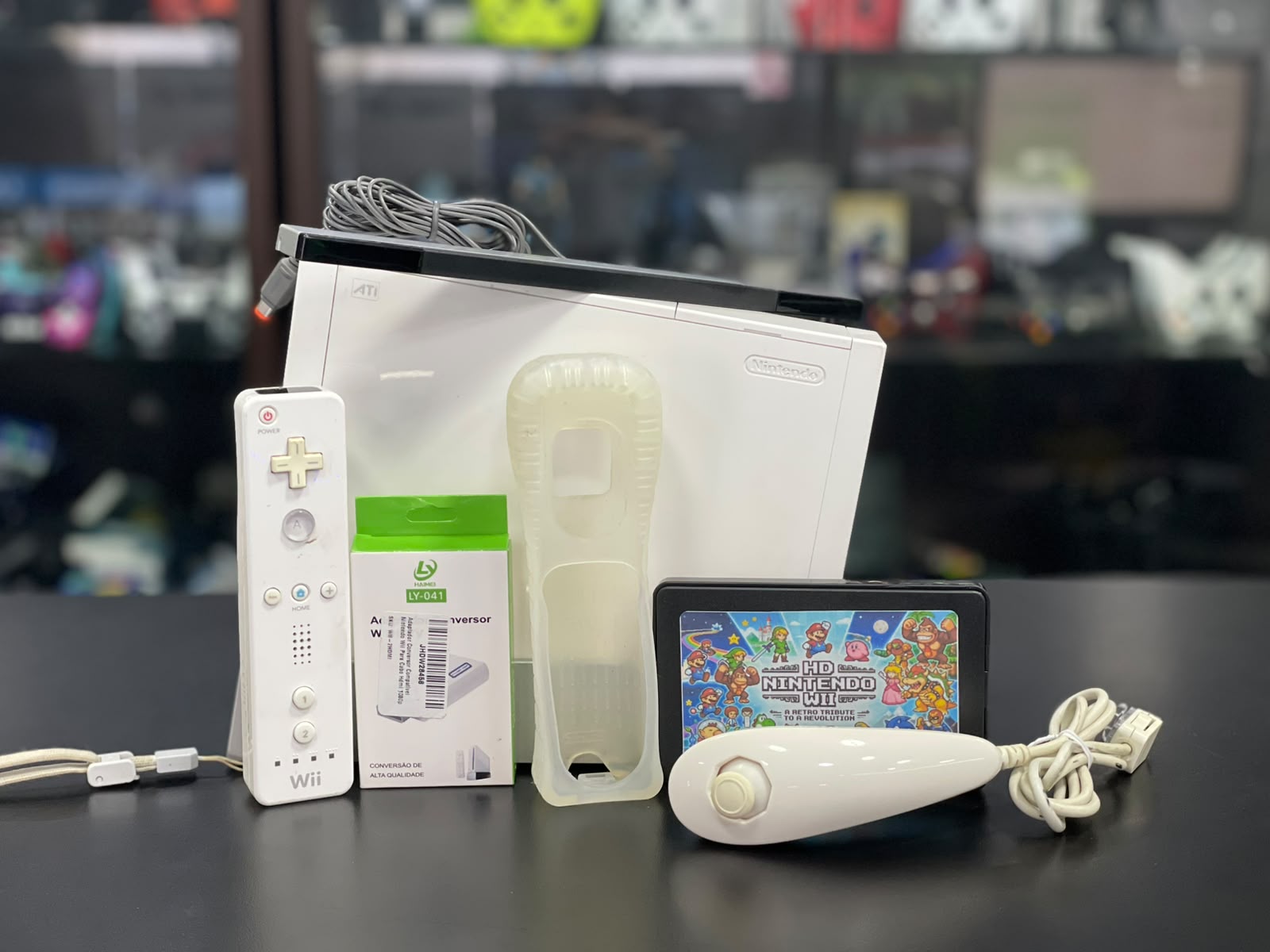 Nintendo Wii Branco Sistema STR2HAX + HD Externo 120GB + HDMI - Pronto para Jogar (Item Usado)