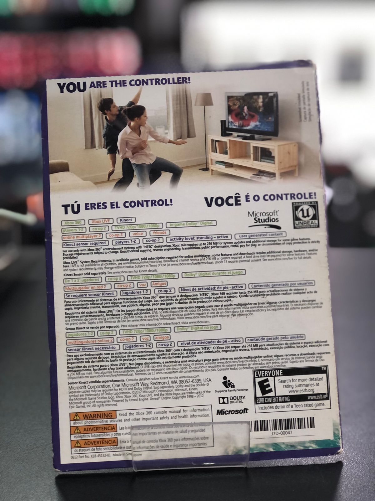 Kinect Adventures Xbox 360 Encarte Papelão Midia Fisica
