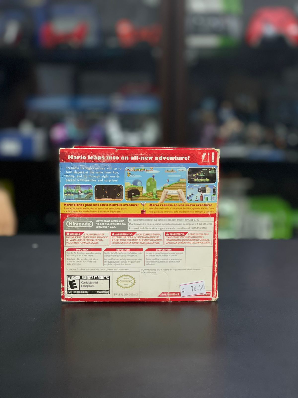 New Super Mario Bros Encarte Papelão Nintendo Wii M. Física