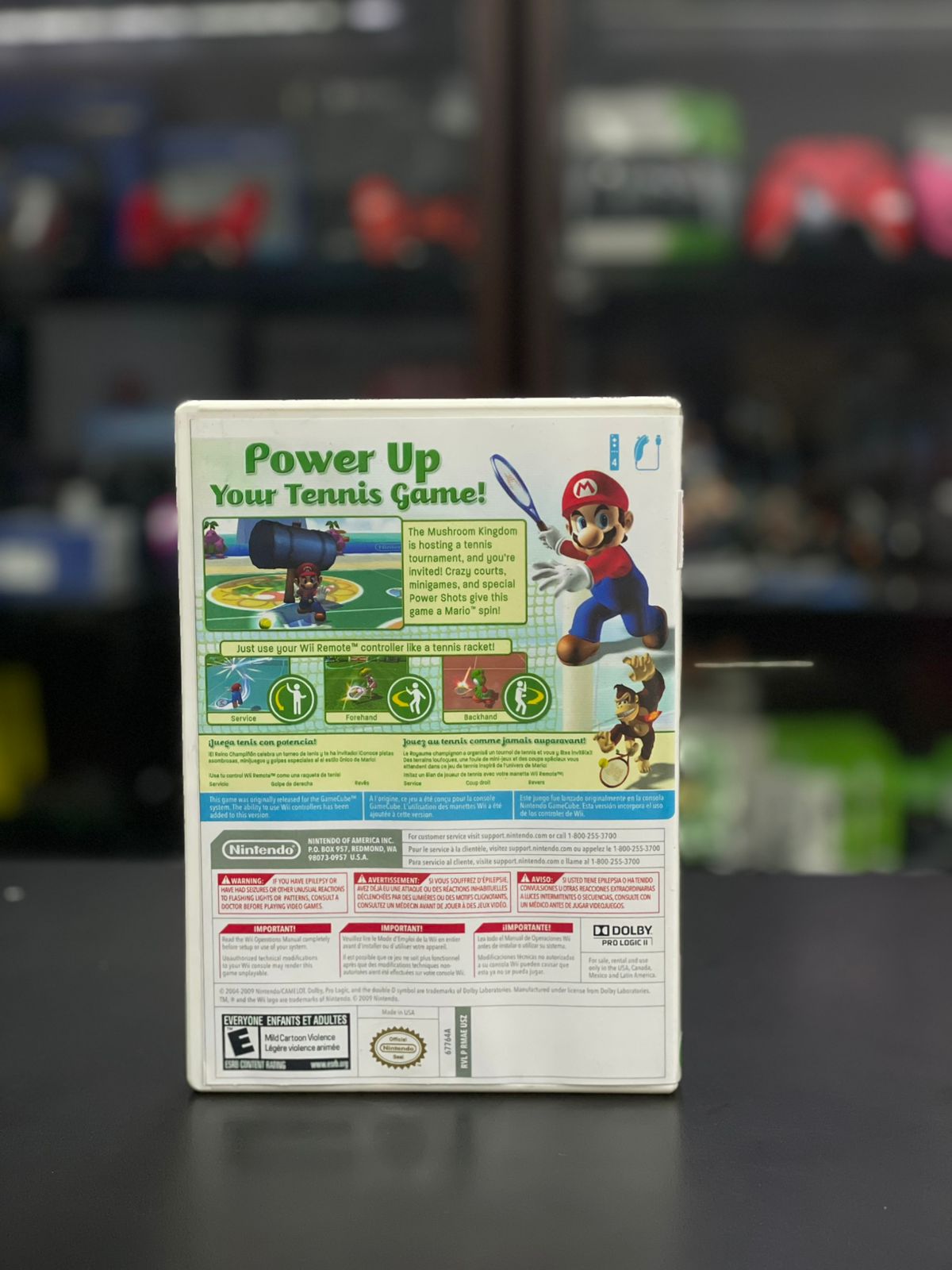 Mario Power Tennis Capa Impressa Nintendo Wii Midia Física
