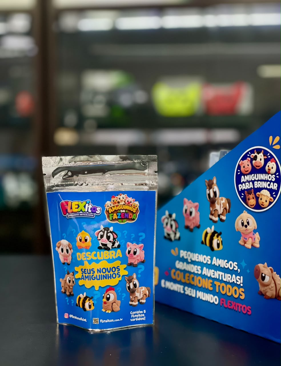 Kit 5 Mini Animais Articulados Surpresa Brinquedo Infantil Colecionável