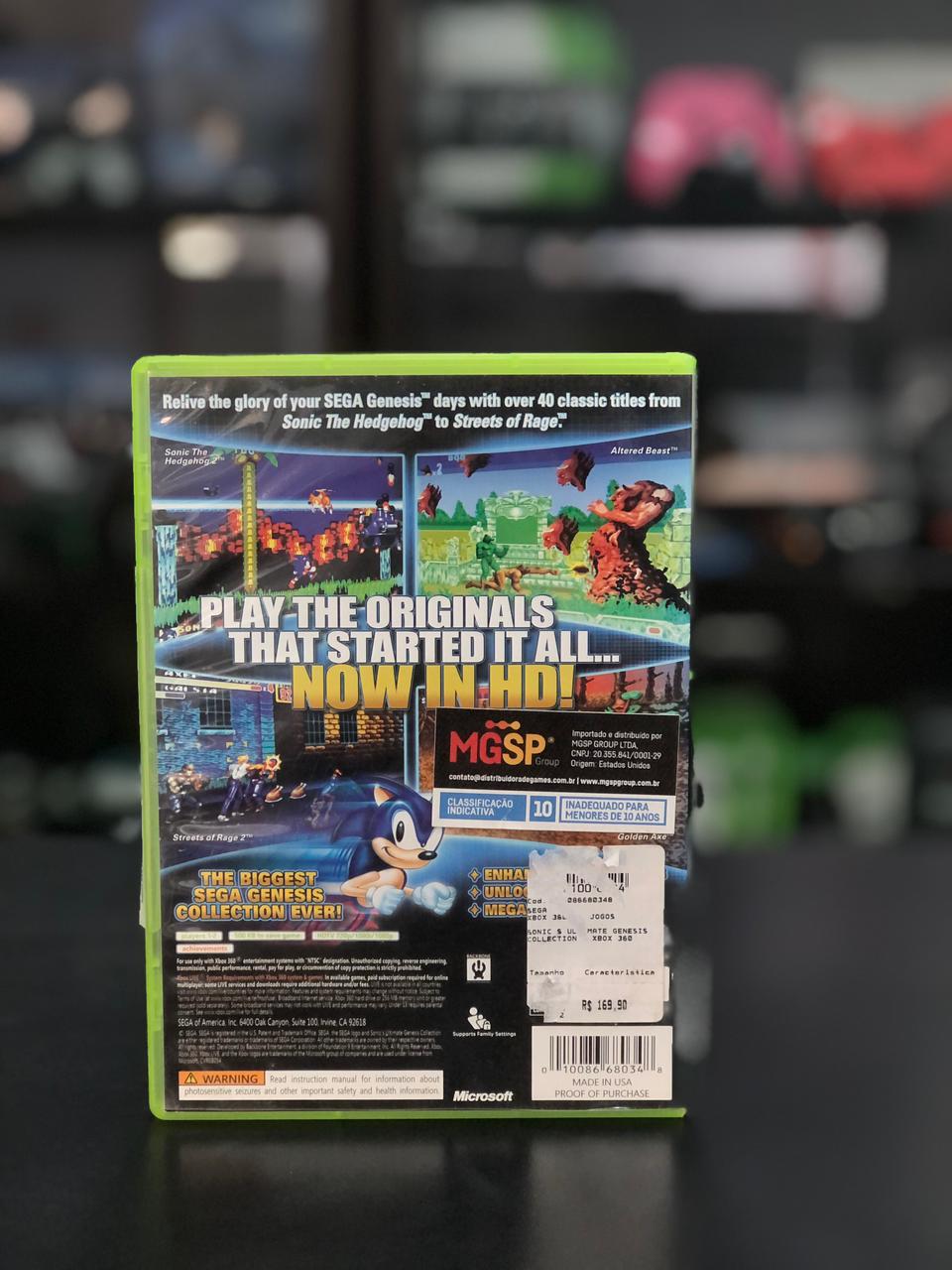 Sonic Genesis Ultimate Collection Platinum Xbox 360 Fisico
