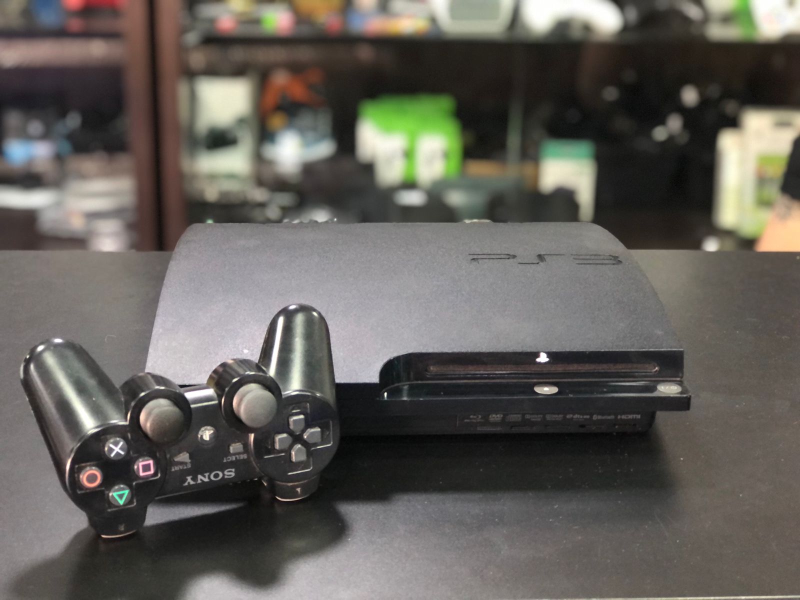 Playstation 3 Slim 750gb Sistema H.e.n + 1 Controle S/Fio Original + Jogos - Item Usado