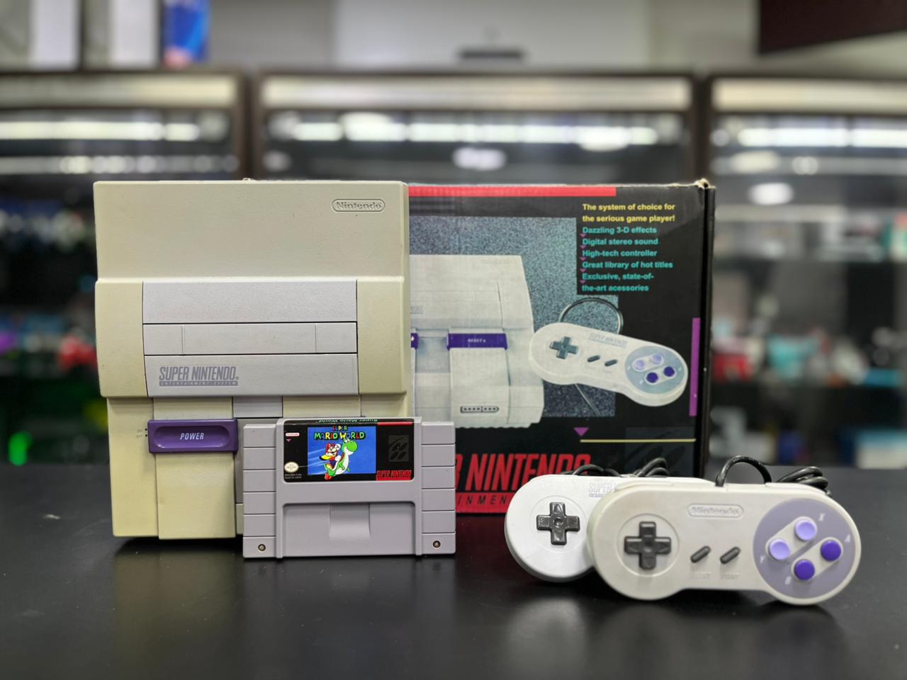 Super Nintendo - 02 Controles Originais - Super Mario World Original com Caixa