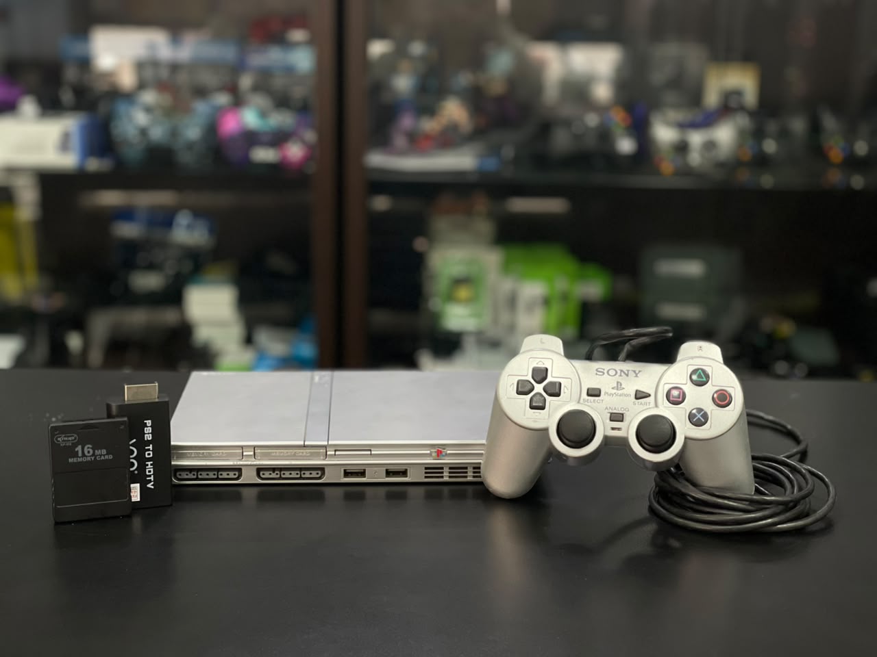 PlayStation 2 Slim Prata 64GB OPL + 01 Controle Original + HDMI – Pronto para Jogar