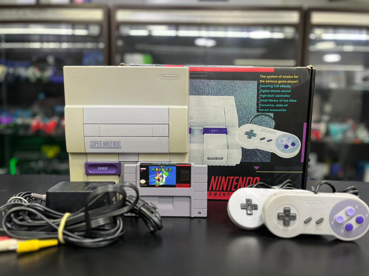 Super Nintendo - 02 Controles Originais - Super Mario World Original com Caixa
