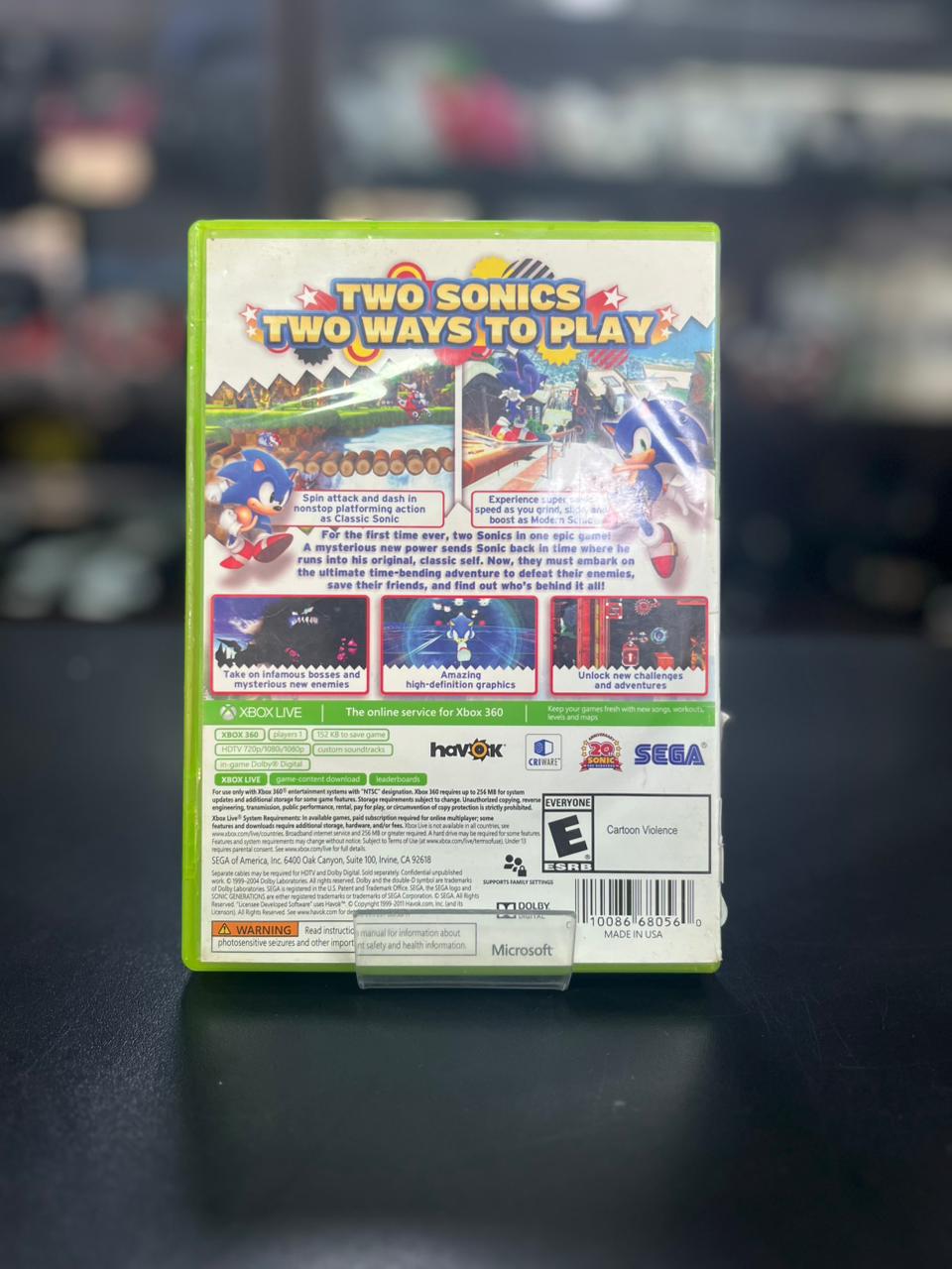 Sonic Generations Platinum Xbox 360 M. Fisica Colecionador