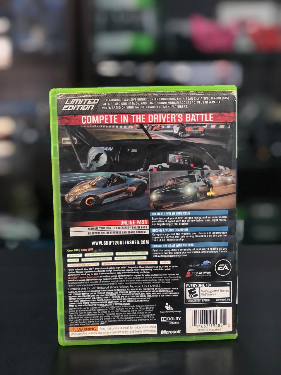 Need For Speed Shift Unleashed 2 Limited Edition Xbox 360
