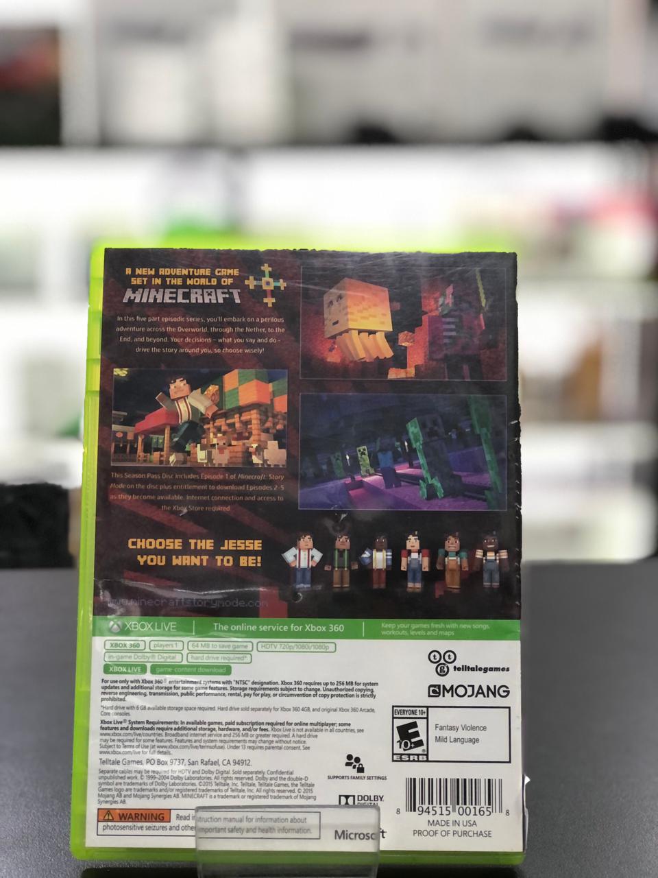 Minecraft Story Mode Xbox 360 Original Midia Fisica