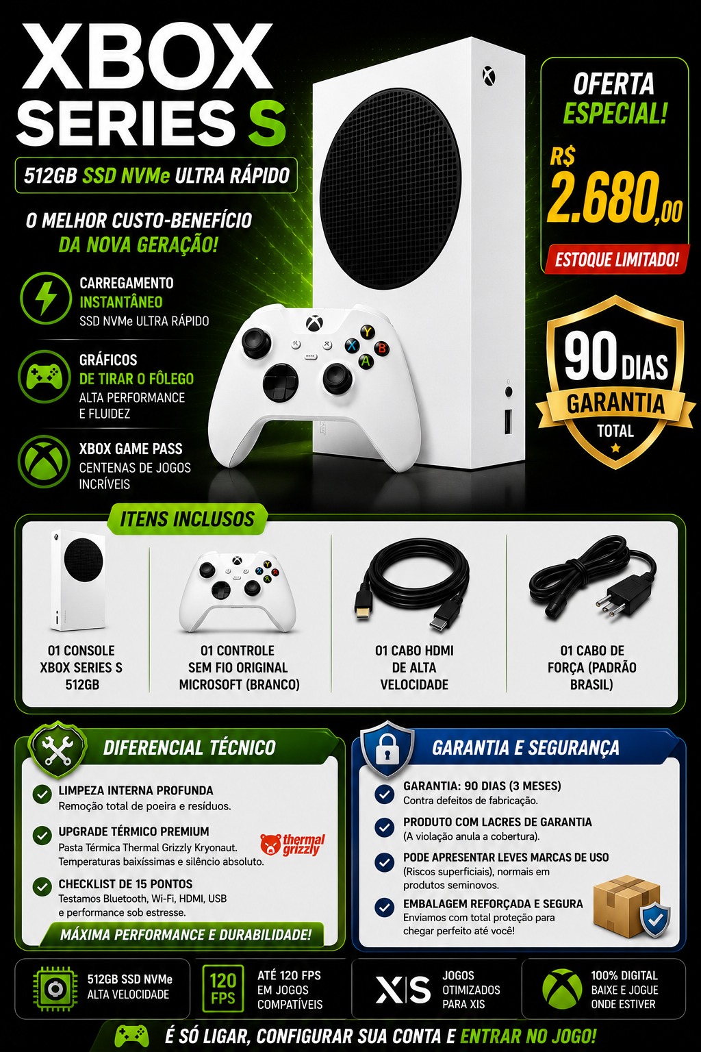 Xbox Series S 512 SSD Com Caixa