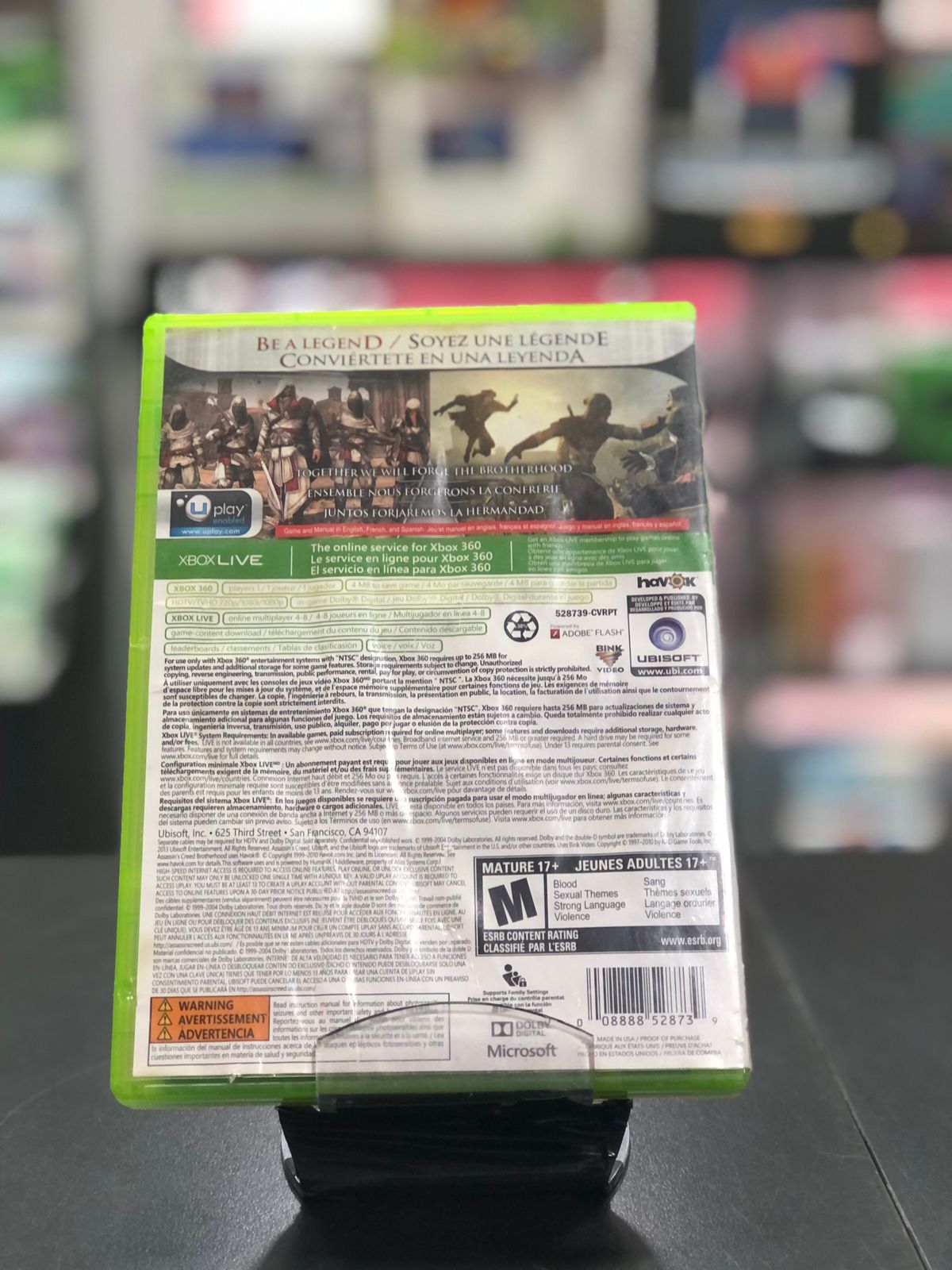 Assassin's Creed Brotherhood Platinum Xbox 360 Capa Impressa