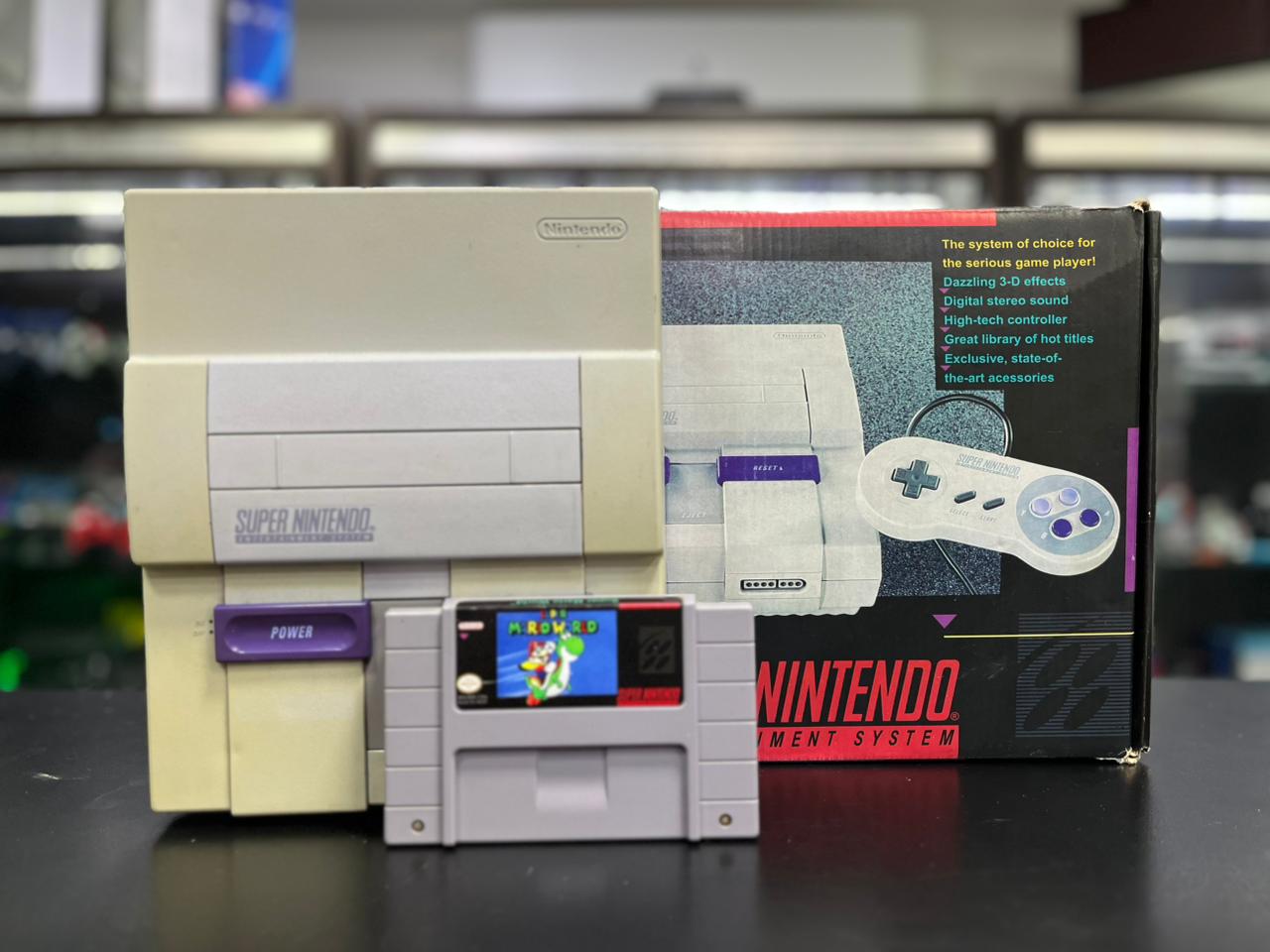 Super Nintendo - 02 Controles Originais - Super Mario World Original com Caixa