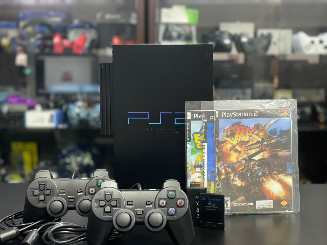 PlayStation 2 Fat O.P.L e DVD + 2 Controles + 02 Memory Card + 3 Jogos brinde + HDMI Pronto para jogar